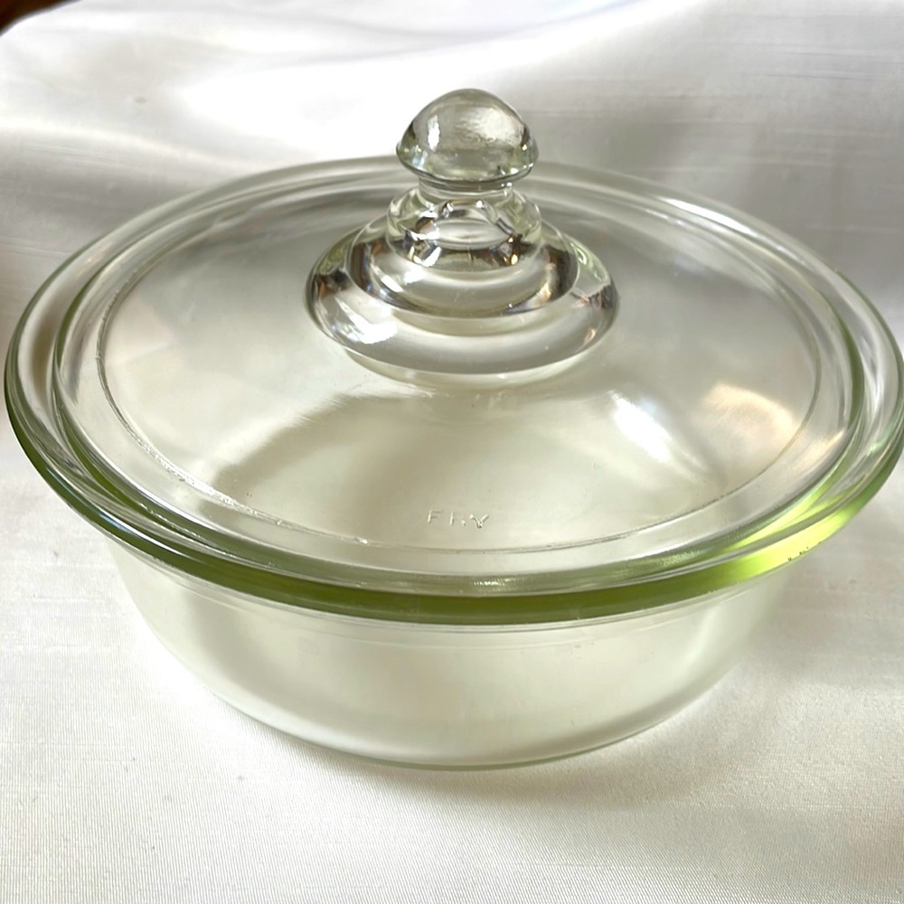 VTG 1920-1940’s Fry Glass co oven bake casserole dish 1 quart
